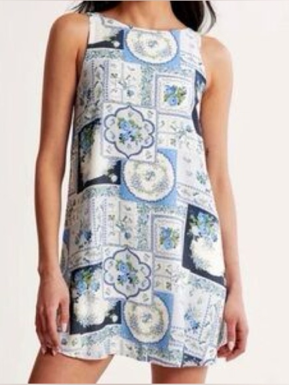 NEW!! Abercrombie & Fitch‎ Blue Floral Patchwork Summer Dress